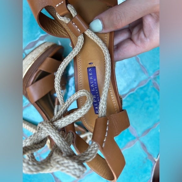 Ralph Lauren Strappy Leather and Jute Rope Sandal NEW - Picture 4 of 13